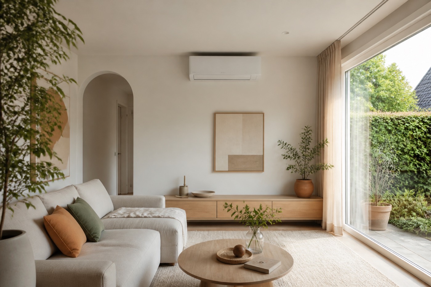 Airco in de woonkamer mooi verwerken