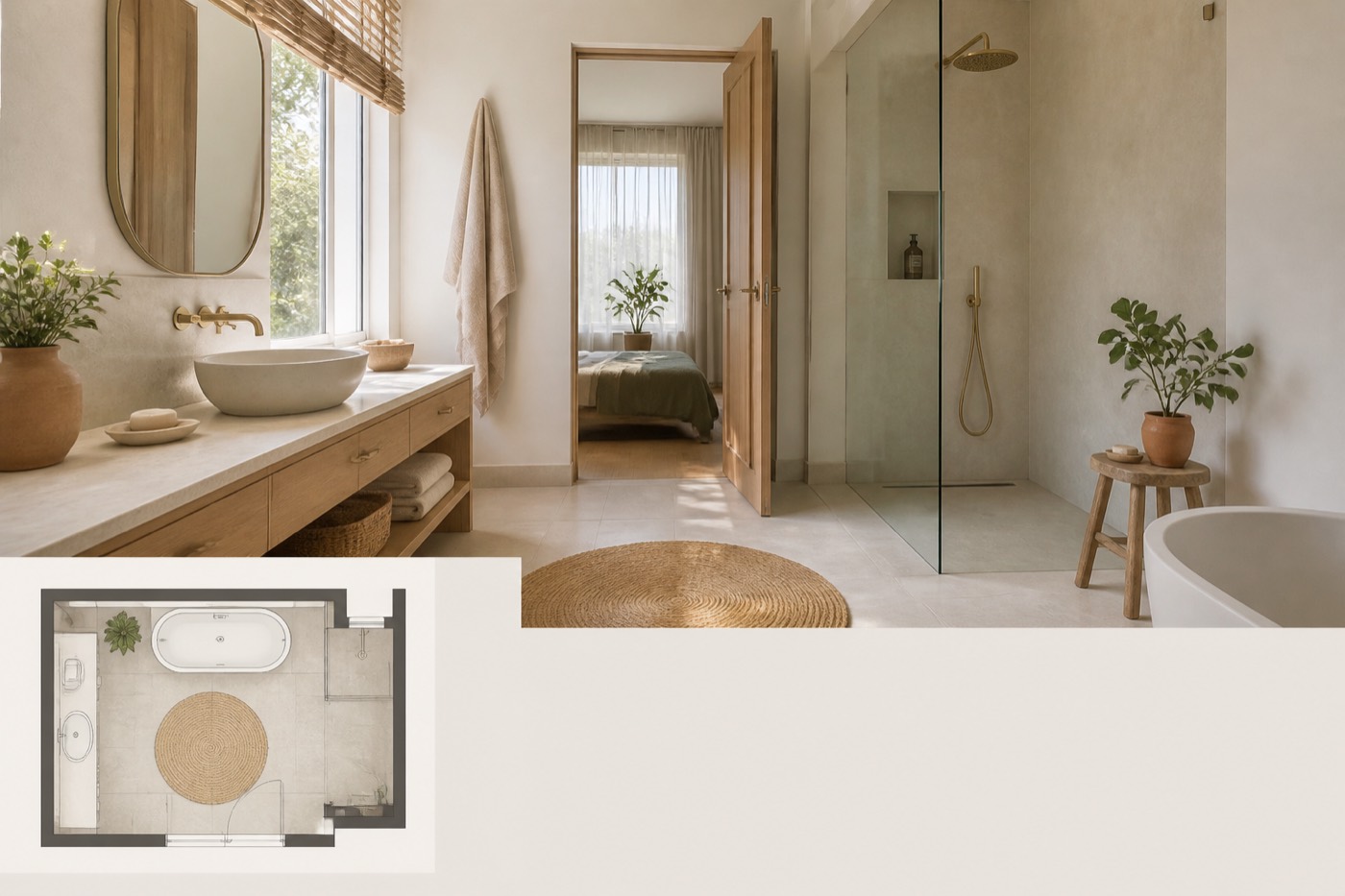 Badkamer indeling met plattegrond
