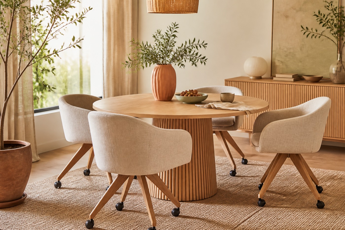 Eetkamerstoelen met wieltjes voor extra gemak