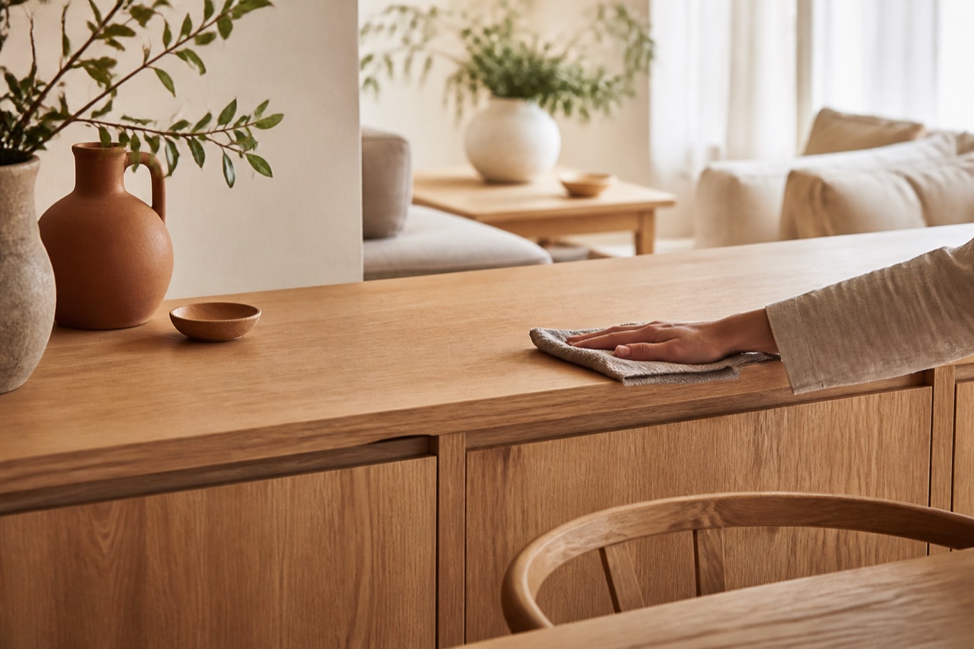 Houten meubels schoonmaken zonder kringen of schade