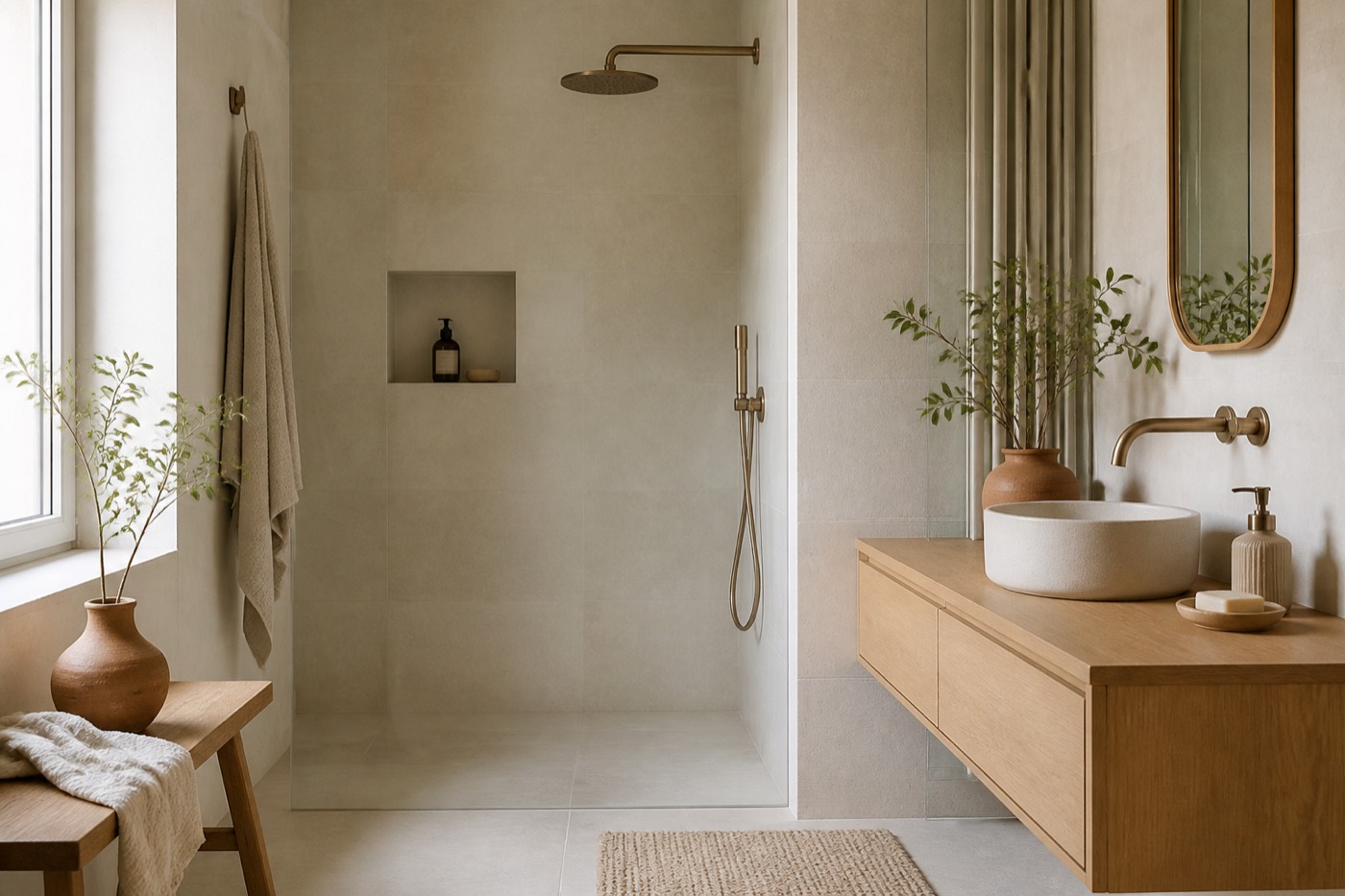 Inloopdouche in een kleine badkamer