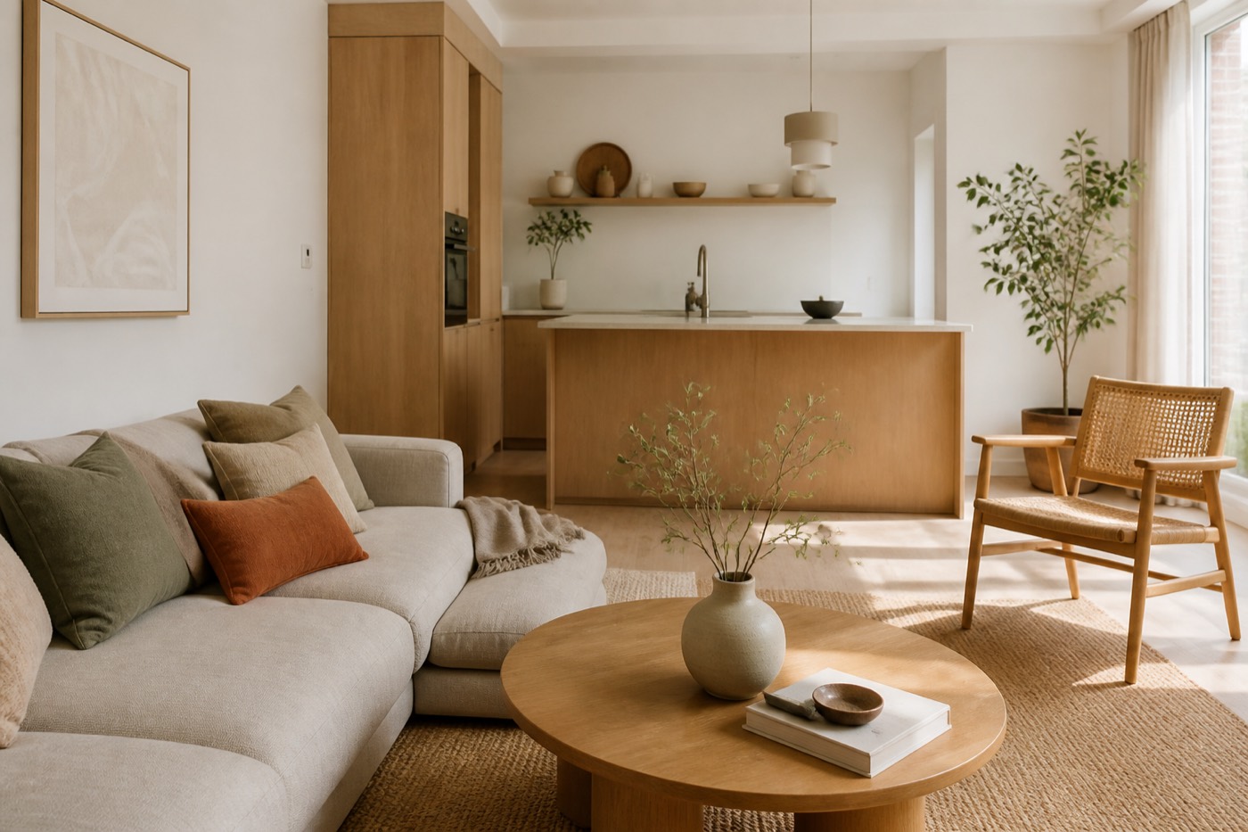 Kleine woonkamer met open keuken inrichten