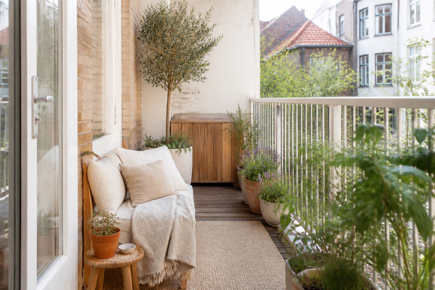 Een lang smal balkon inrichten