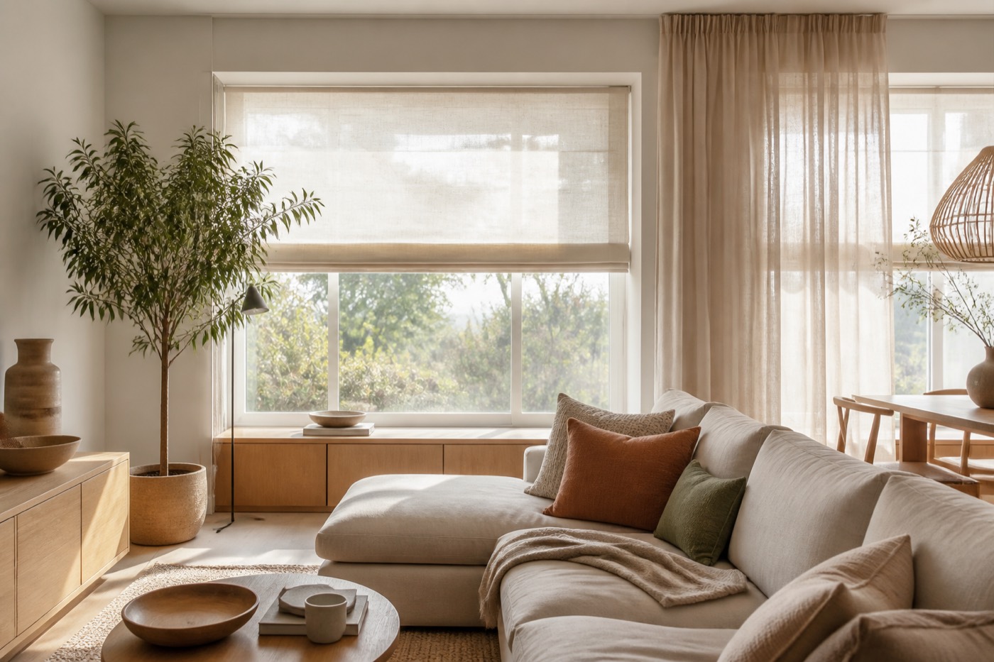 Raamdecoratie voor de woonkamer kiezen