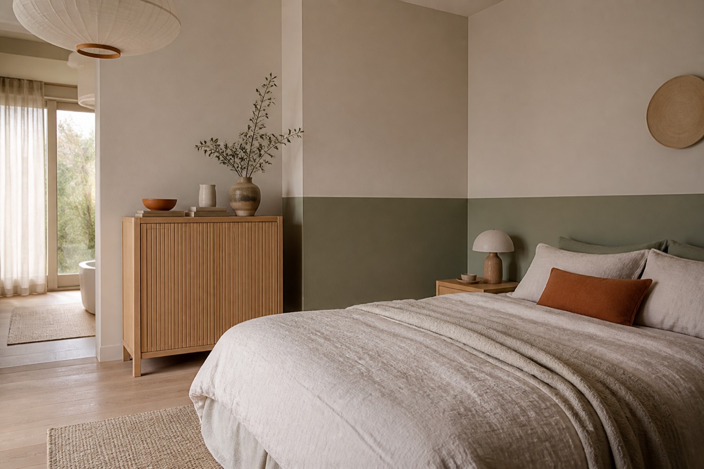 Je slaapkamer verven in twee kleuren