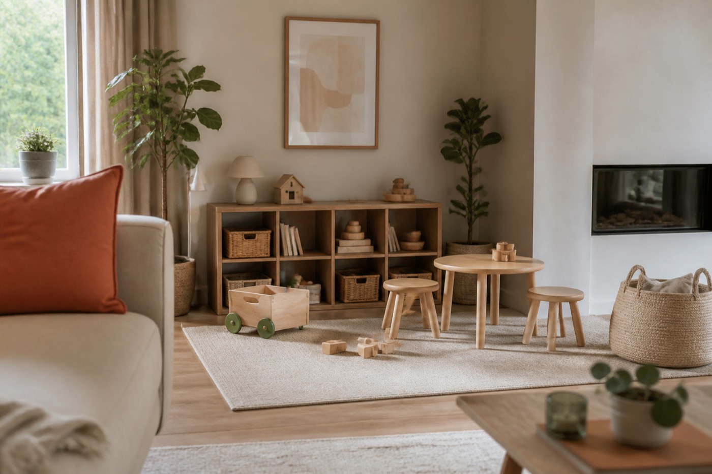 Een speelhoek in de woonkamer maken