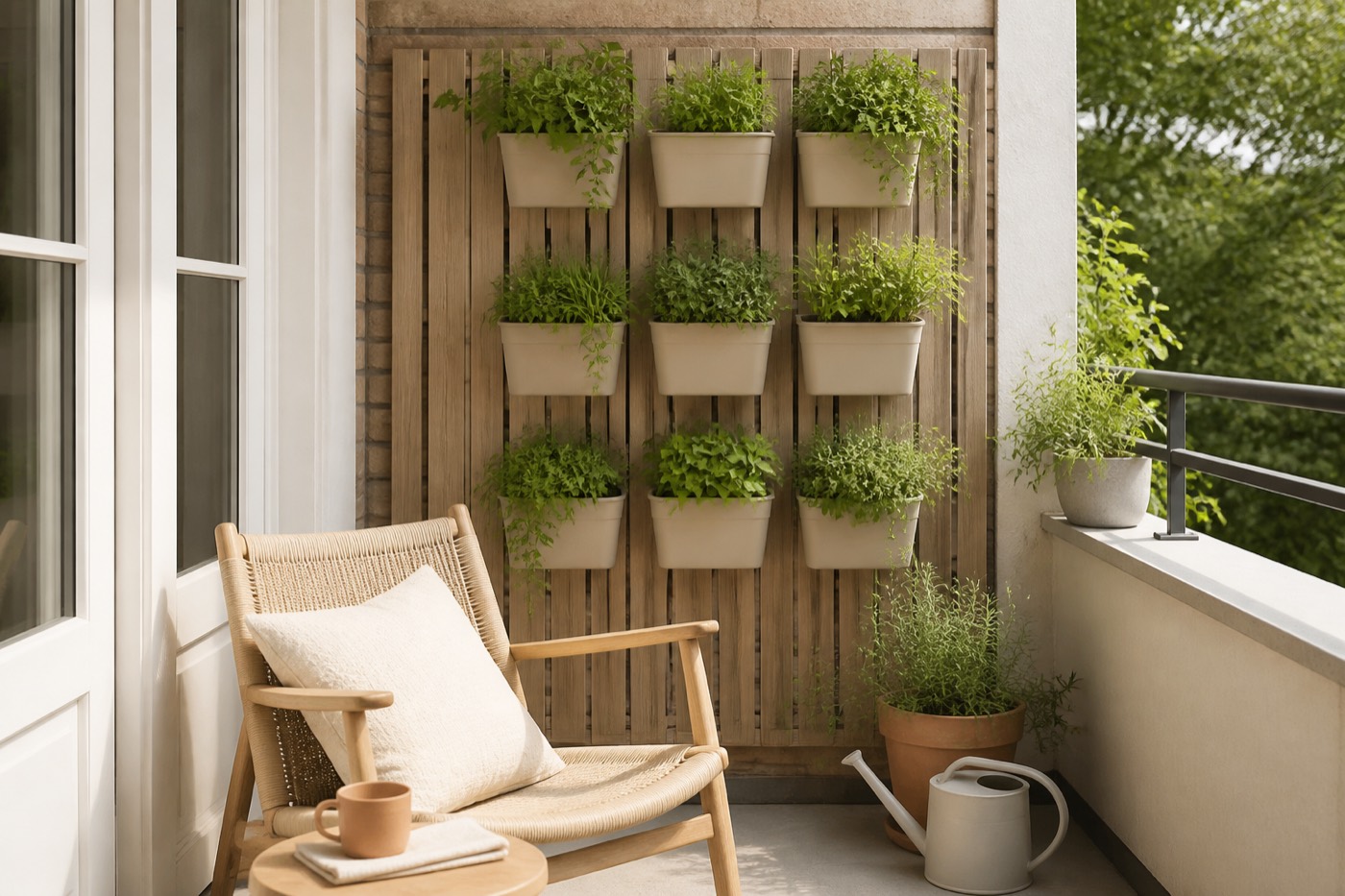 Een verticale tuin buiten maken