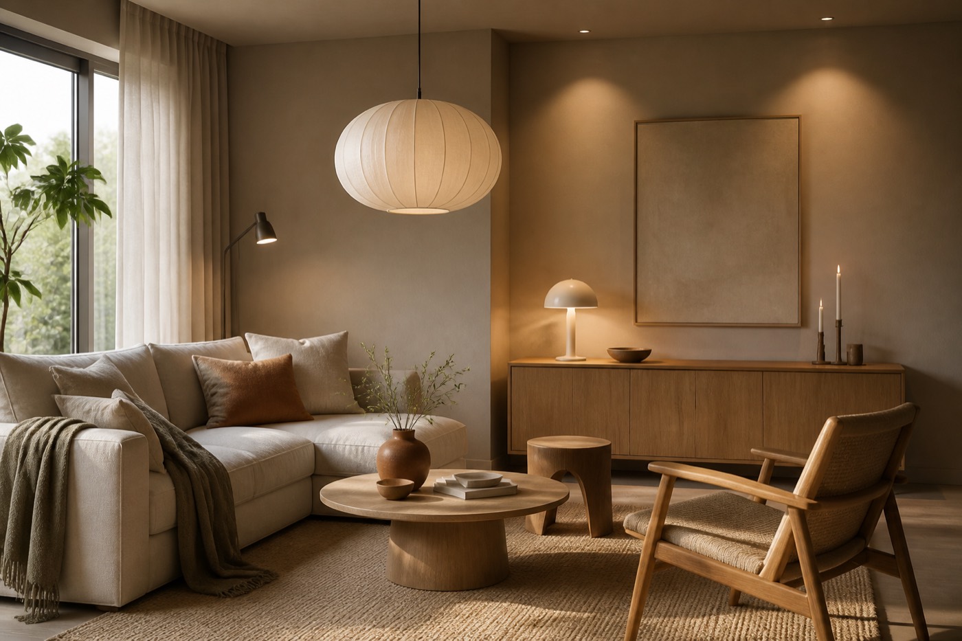 Verlichting voor de woonkamer in drie lagen